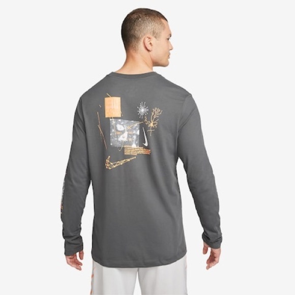 Nike Dri-FIT Wild Clash Men’s Size Medium Graphic Grey Long sleeve T-shirt NWT - Picture 2 of 11
